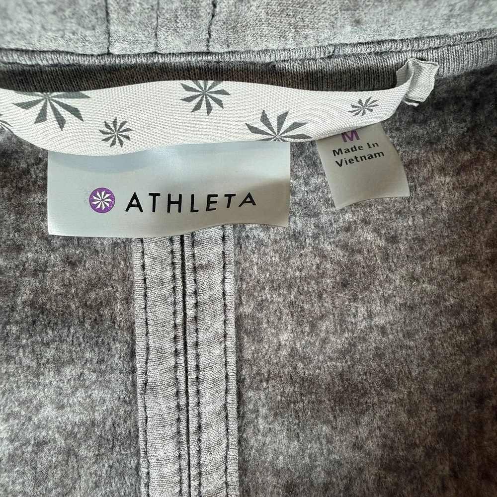 Athleta Jacket Women's Sz M Gray City Limits Moto Diagonal Zip Stretchy Athletic